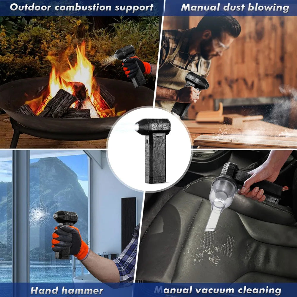 Jet Dry Blower with High Speed Turbofan 130000RPM Powerful Brushless Motor Cordless Handheld Super Jet Fan Blower