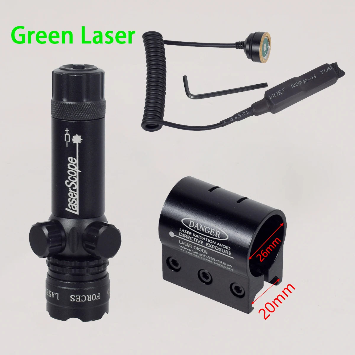 Tactical Rifle Scope Red Green Dot Laser Pointer Barrel Laser Sight 20mm Rail Mount Riflescope