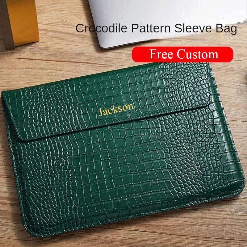 Custom Letters Laptop Sleeve For Macbook Air 13 Case 11 13.3 15.4 Retina Unisex Sleeve Envelope Leather Laptop Sleeve Pouch