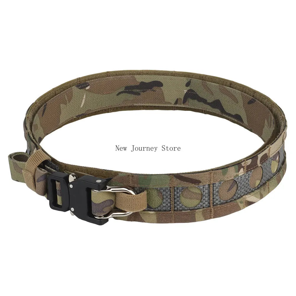 Bison Belt Tactcal Battle 2 Layers Waistbelt Quick Detach Metal D-Ring Buckle MOLLE Hunting Combat Waistband Gear