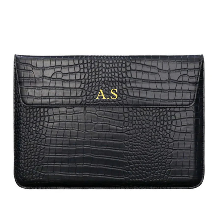Custom Letters Laptop Sleeve For Macbook Air 13 Case 11 13.3 15.4 Retina Unisex Sleeve Envelope Leather Laptop Sleeve Pouch