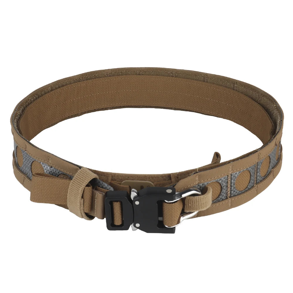 Bison Belt Tactcal Battle 2 Layers Waistbelt Quick Detach Metal D-Ring Buckle MOLLE Hunting Combat Waistband Gear