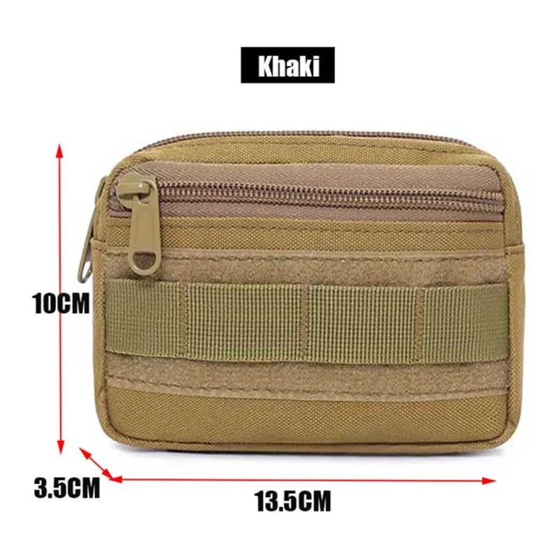 Double Layer EDC Pack Men Tactical Molle Waist Belt Oxford Hip Pouch Fanny Pack Camping Hunting Utility