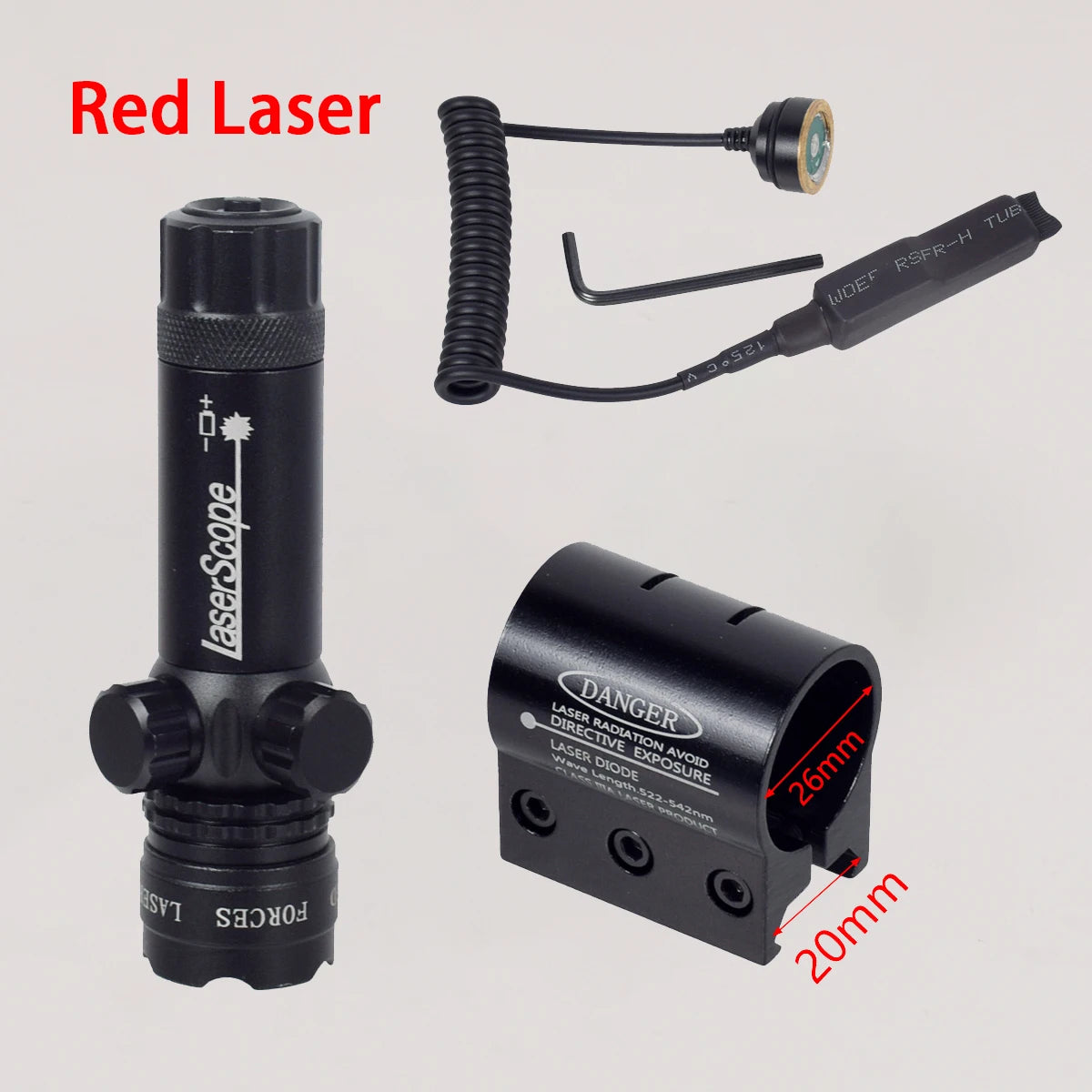 Tactical Rifle Scope Red Green Dot Laser Pointer Barrel Laser Sight 20mm Rail Mount Riflescope