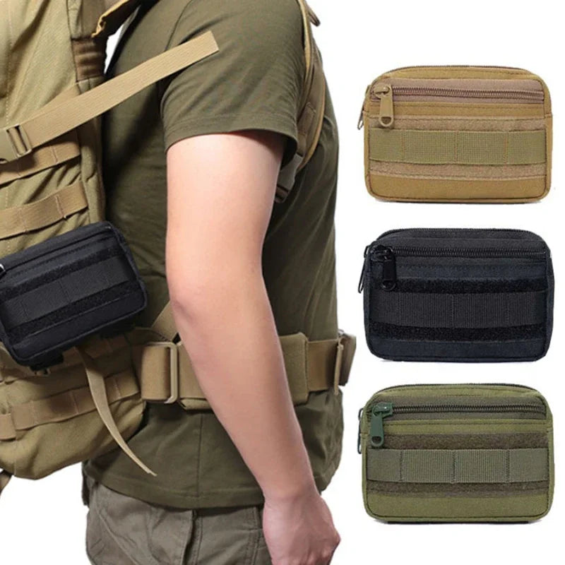 Double Layer EDC Pack Men Tactical Molle Waist Belt Oxford Hip Pouch Fanny Pack Camping Hunting Utility