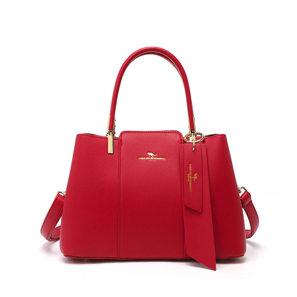 Luxury Handbag Fashion Print Large Capacity Soft Leather Women Shoulder Crossbody Bag Leisure Designer Ladies