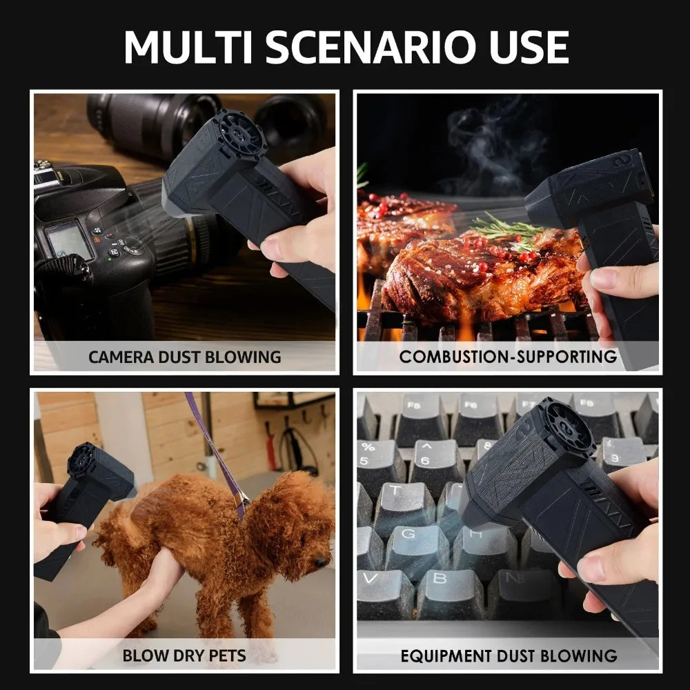 Jet Dry Blower with High Speed Turbofan 130000RPM Powerful Brushless Motor Cordless Handheld Super Jet Fan Blower