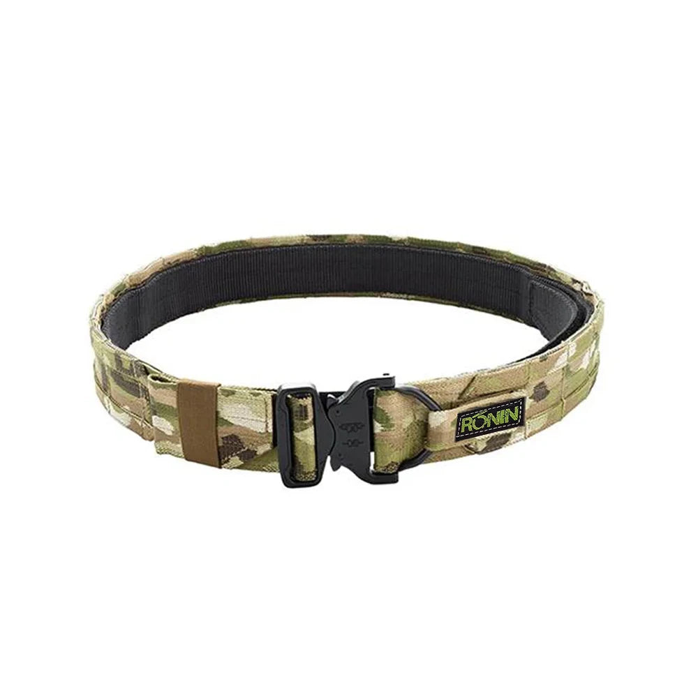 50cm 2 inch Width Ronin Style Tactical Molle Belt Outdoor Hunting Double Layer Belt Molle System Belt
