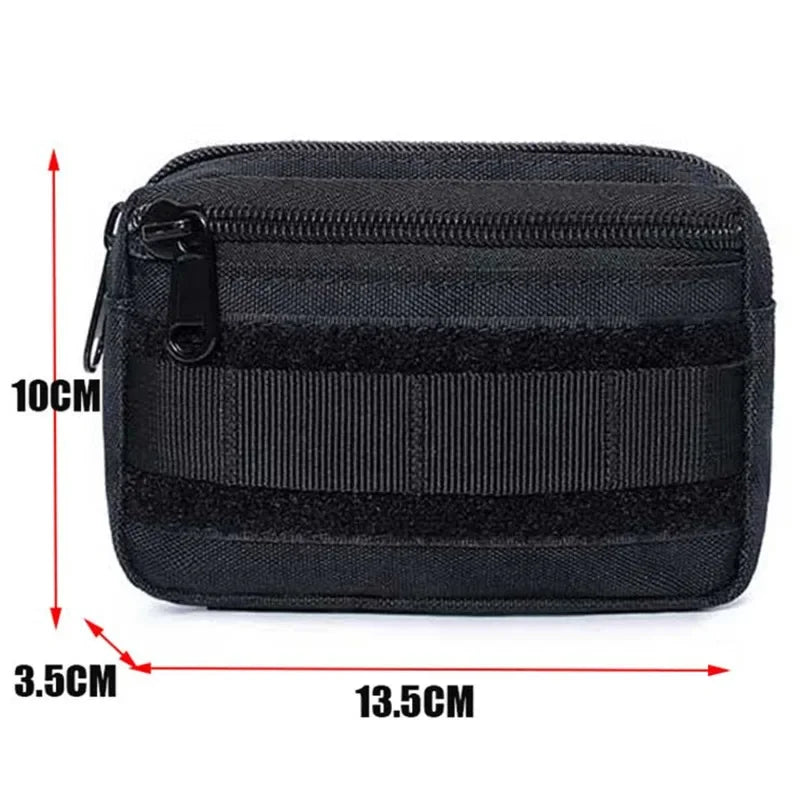 Double Layer EDC Pack Men Tactical Molle Waist Belt Oxford Hip Pouch Fanny Pack Camping Hunting Utility