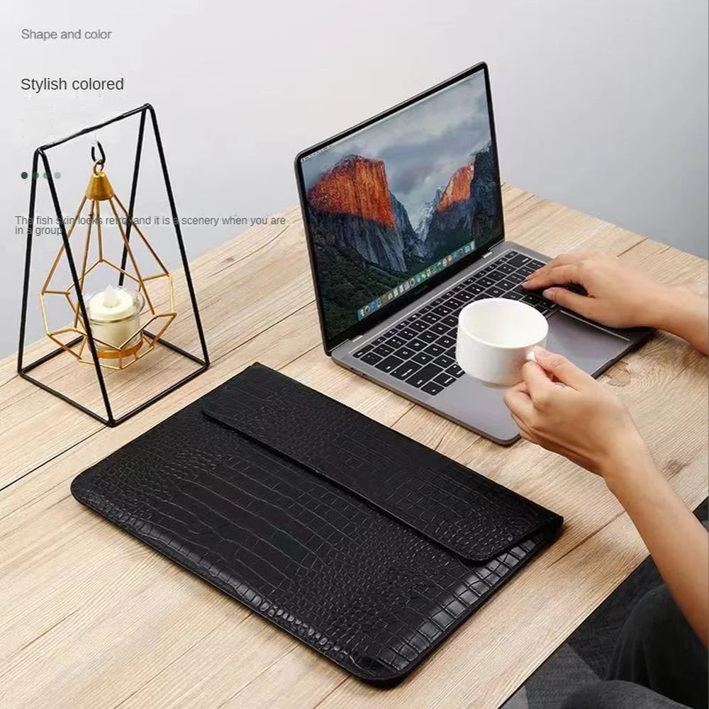 Custom Letters Laptop Sleeve For Macbook Air 13 Case 11 13.3 15.4 Retina Unisex Sleeve Envelope Leather Laptop Sleeve Pouch