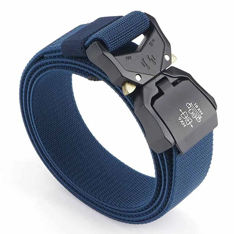 Tactical Belt, Military Hiking 1.5" Work Belt with Heavy Duty Quick Release Buckle New Aluminum Alloy Men's Elastic Belts