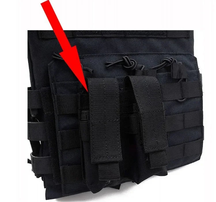 9mm Pistol Magazine Pouch Tactical Double Molle Belt Dual Mag Bag Flashlight Holder Attachment