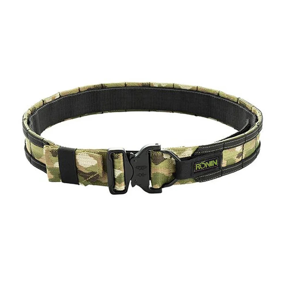 50cm 2 inch Width Ronin Style Tactical Molle Belt Outdoor Hunting Double Layer Belt Molle System Belt