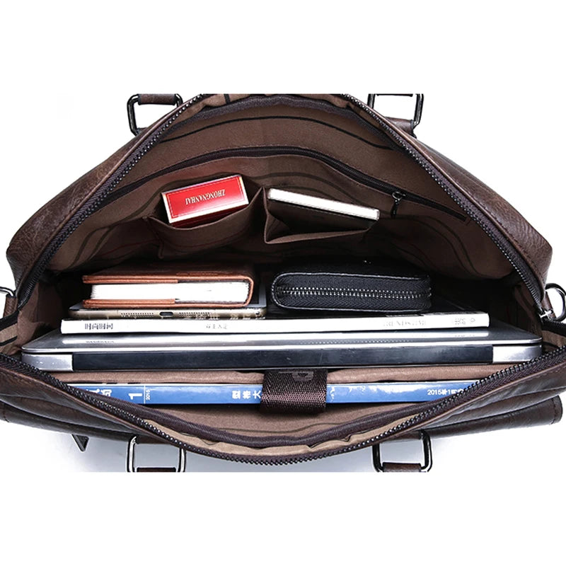 Multiple Pockets Briefcase Men's Large Capacity Office Shoulder Bag Waterproof Business Laptop Handbags