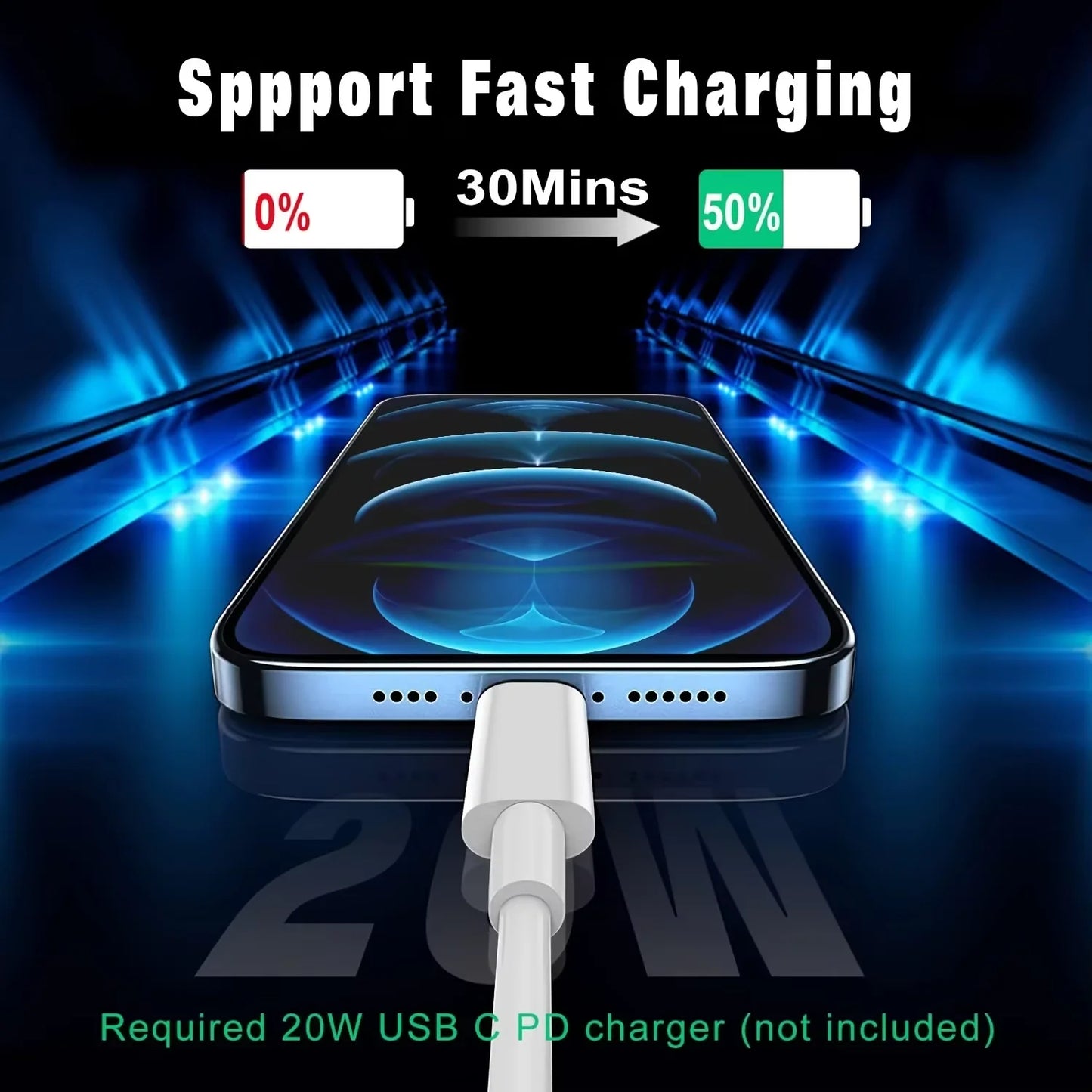 LAIHONEN UsB C to Lightning  1 Pack UsB C Lightning 1m 2m 3m C to L Cable Fast Charging forMacBook Pro for iPhones