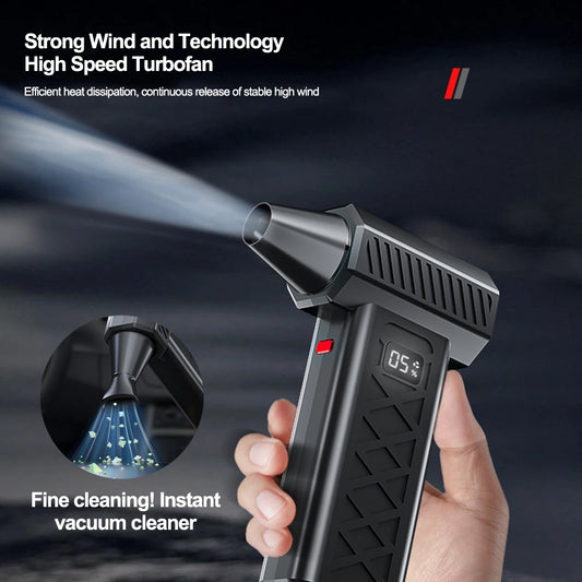 400000RPM Powerful Air Blower Turbo Fan with LED Display& Lighting Dust Cleaner 6 Speeds Brushless Turbo Jet Blower