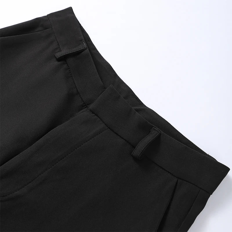 Elegant V-neck Blazers Coat Pants Set Women Solid Single Button Suit Coats Straight Long Trousers 2025 Autumn Office Lady Outfit