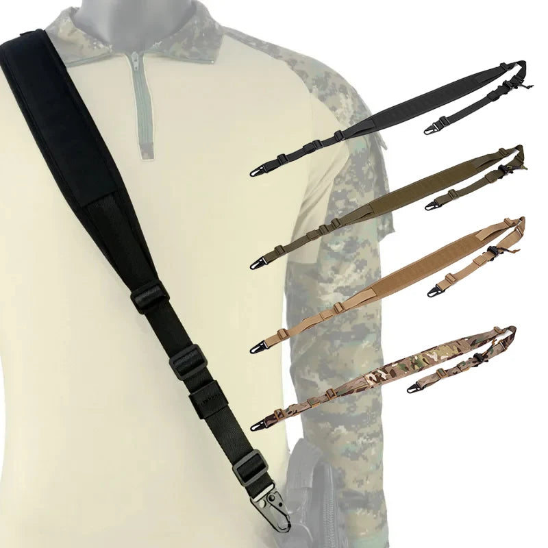 Hunting Rifle Tactical Sling Removable 2 Point Padded Combat Modular Shooting Equipment MC Strap