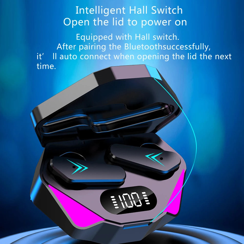 TWS Gaming Earbuds Wireless Bluetooth Earphones Bass Audio Sound Positioning 9D Stereo Music HiFi Headset With Mic
