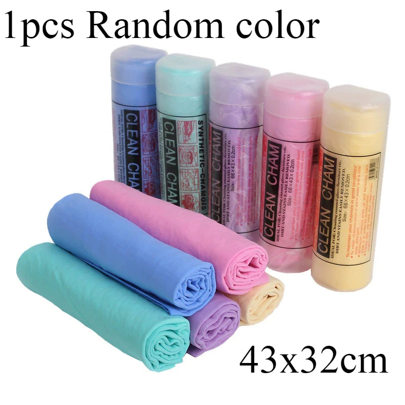 New Big Size 66x43CM 43x32cm Deer Skin Car Wipe Cleaning Supplies PVA Deer Skin Towel Barrel Mounted Large Car Towel