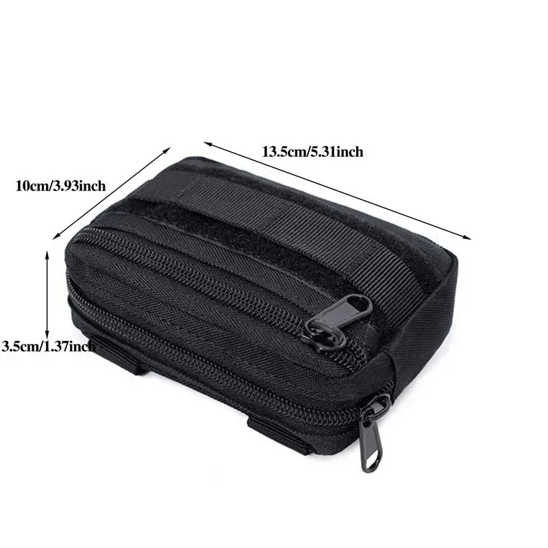 Double Layer EDC Pack Men Tactical Molle Waist Belt Oxford Hip Pouch Fanny Pack Camping Hunting Utility